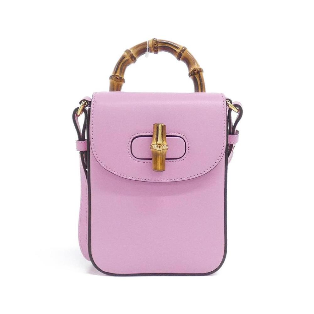 Gucci Bamboo handbag bamboo top handle bamboo turnlock Pink